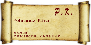 Pohrancz Kira névjegykártya